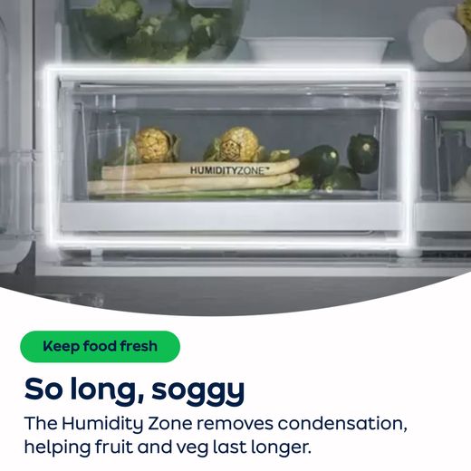 Haier Series 7 American Fridge Freezer - Stainless Steel - AO Annotation -  Humidity-Zone