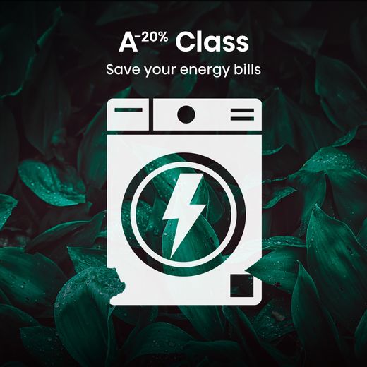 Hisense 1Q Series WF1Q8041BW 8kg Washing Machine with 1400 rpm - White - Annotation -  Energy class shot