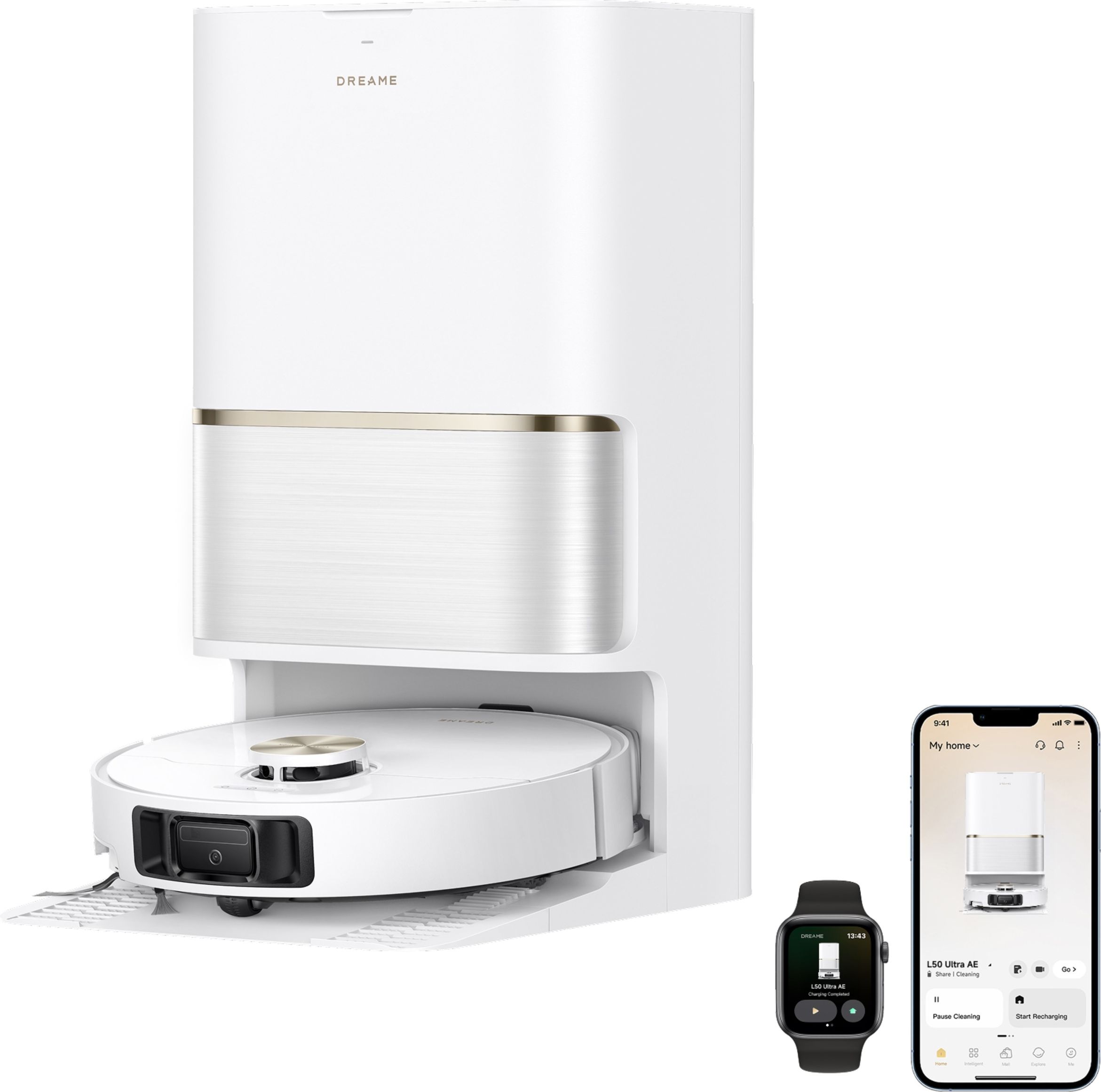 Dreame L50 Ultra AE Robotic Vacuum Cleaner White White