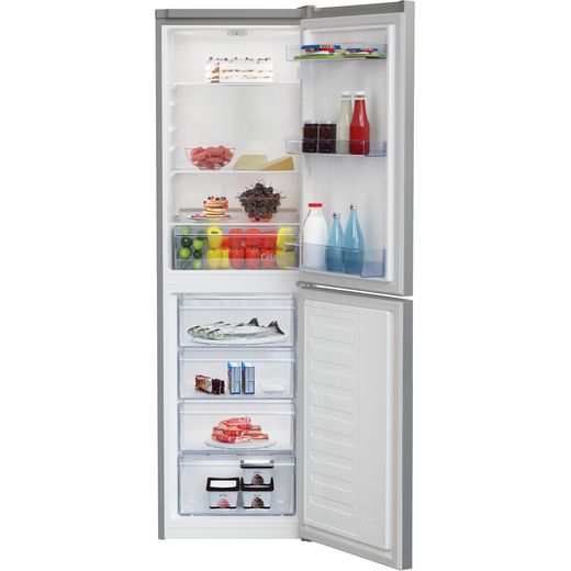 Beko 60/40 Fridge Freezer - Silver - doors open