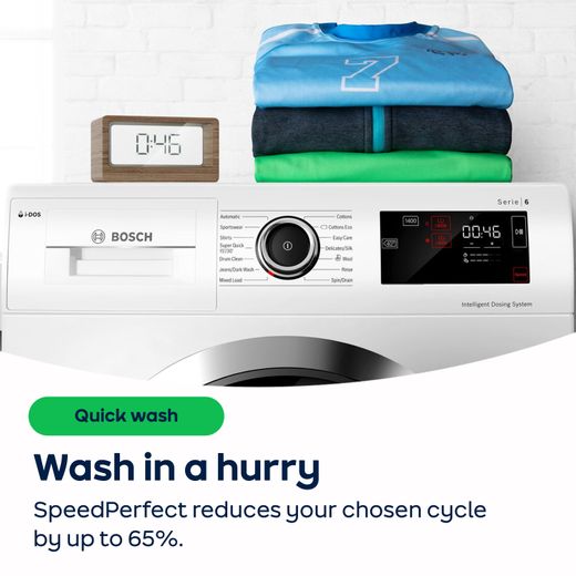 Bosch Series 8 WIW28502GB Integrated 8Kg Washing Machine with 1400 rpm - White - AO Annotation - SpeedPerfect