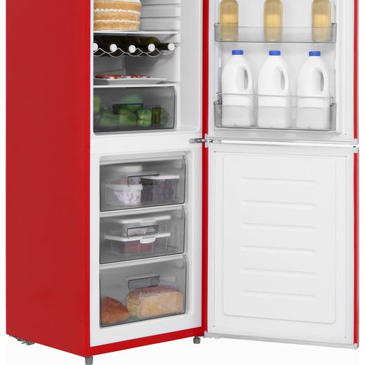 swan red retro fridge freezer