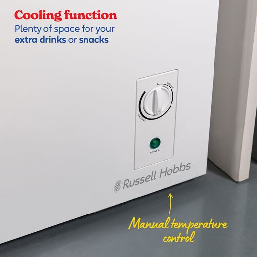 Russell Hobbs Chest Freezer - White - Annotation - Manual temperature shot