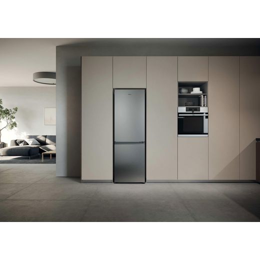 Haier HDPR3618ANPK 185cm Fridge Freezer - Inox - Fridge freezer in kitchen shot