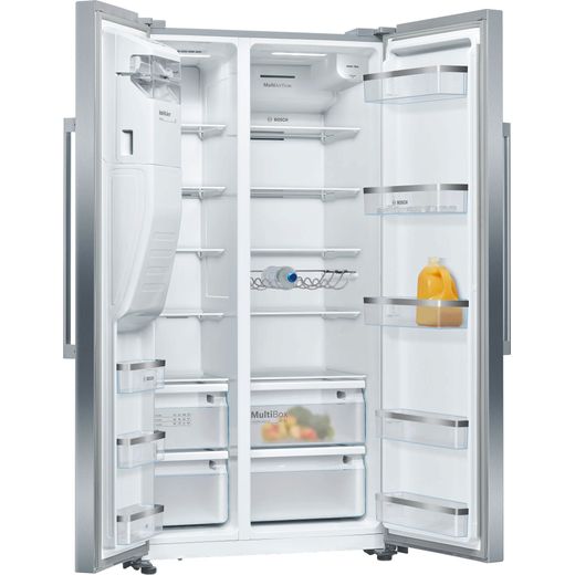Bosch Series 6 American Fridge Freezer - Stainless Steel - Doors open