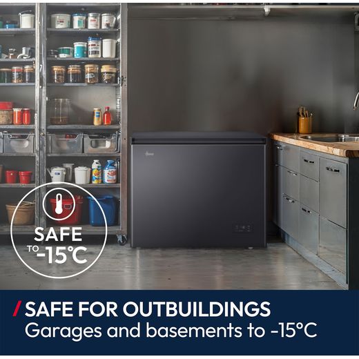 Hoover HONCHQ6T200ESK Total No Frost Chest Freezer - Dark Inox - Annotation - safe outbuilding