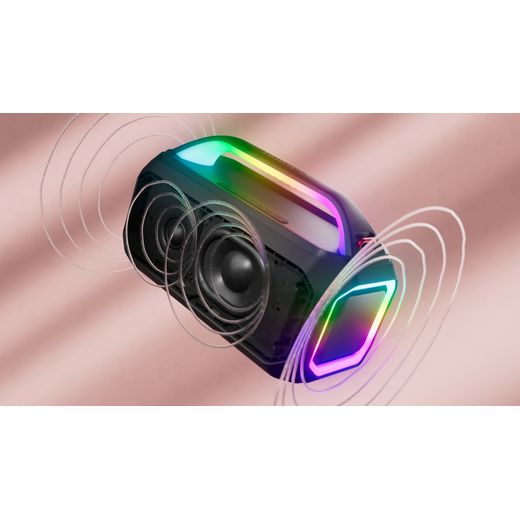 Philips Wireless Speaker - Black - speaker playing music shot