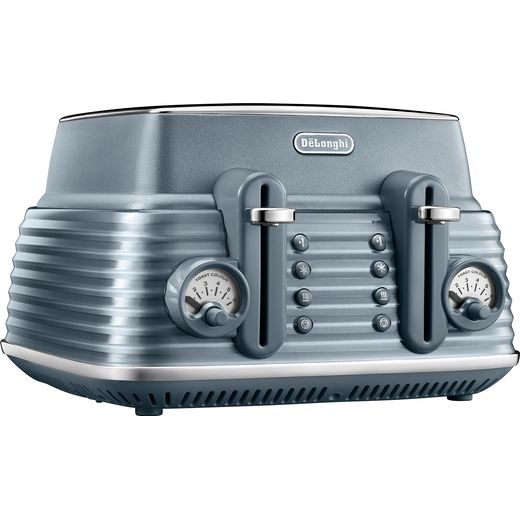 De'Longhi Scolpito CTZS4003.AZ 4 Slice Toaster - Blue