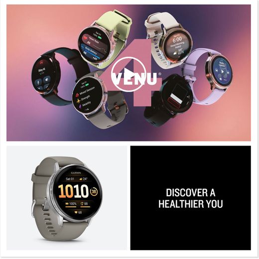 Garmin Venu 4, GPS - 45 - Silver/Grey - Annotation - healthier you shot