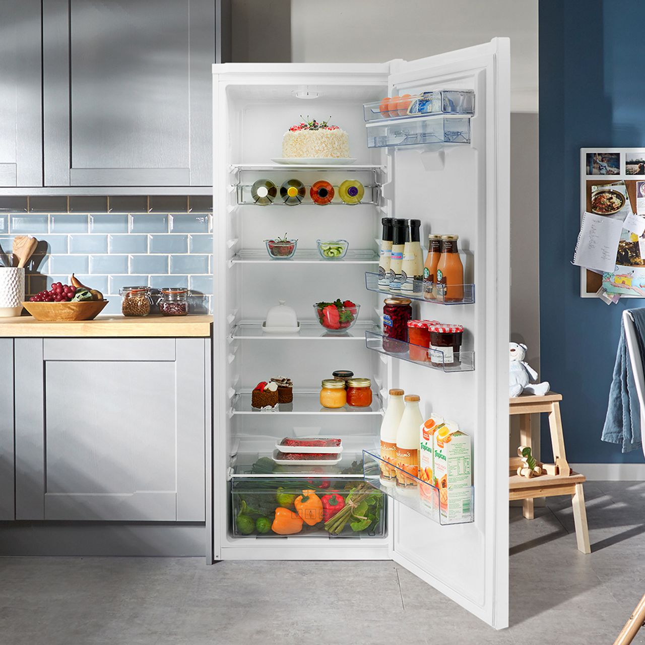beko lsg3545dw tall larder fridge