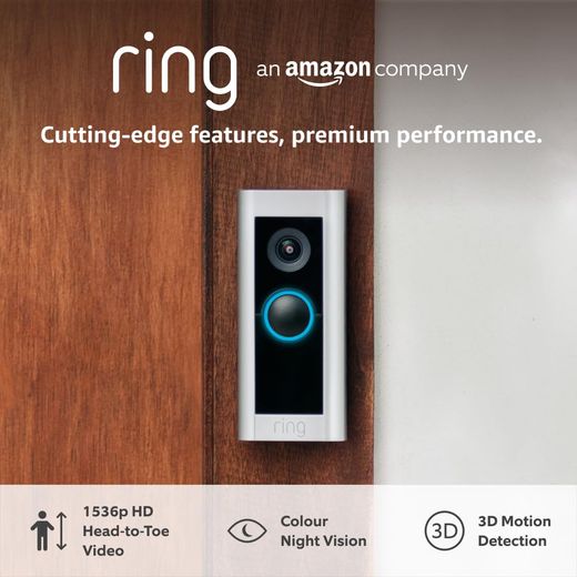 Ring Video Doorbell Pro 2 Hardwired Smart Doorbell HD+ 1536p - Nickel - Annotation - Features