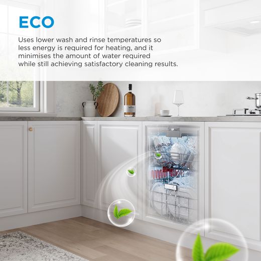 Midea Standard Dishwasher - Stainless Steel - Annotation - ECO shot