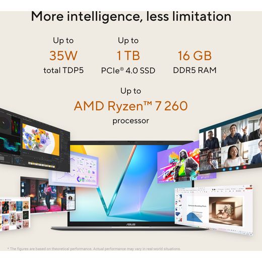 ASUS Vivobook S 14 14" Laptop - AMD Ryzen™ 5, 512GB SSD, 16 GB RAM - Silver - Annotation - More intelligent shot