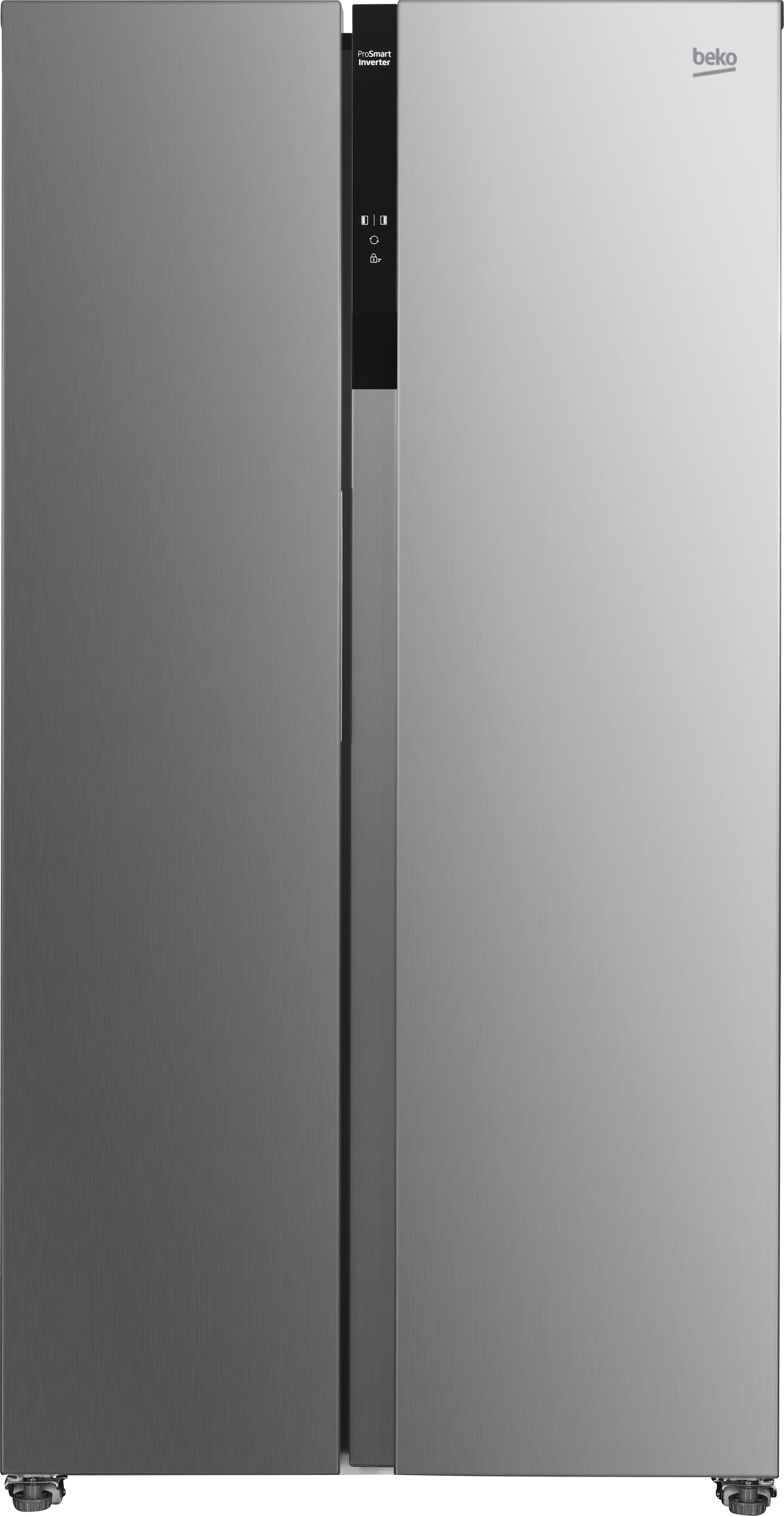 Beko ASL1532PX Frost Free American Fridge Freezer - Brushed Steel - D Rated, Stainless Steel