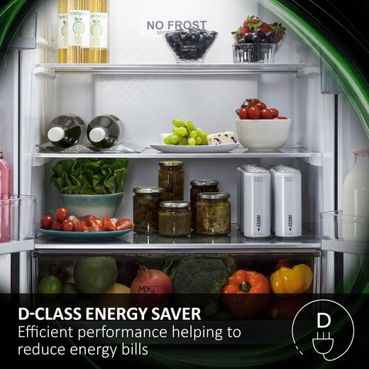 Haier 3D 60 Series 7 HTW7620DNGB Wifi Connected 205cm High No Frost Fridge Freezer - Black - Annotation - Energy shot