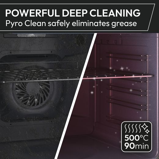 Hoover Built In Electric Single Oven - Stainless Steel - Annotation - Pryo cleaning shot