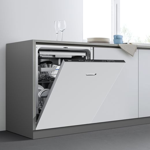 Midea Fully Integrated Standard Dishwasher - Black - Dishwasher in kictehn shot
