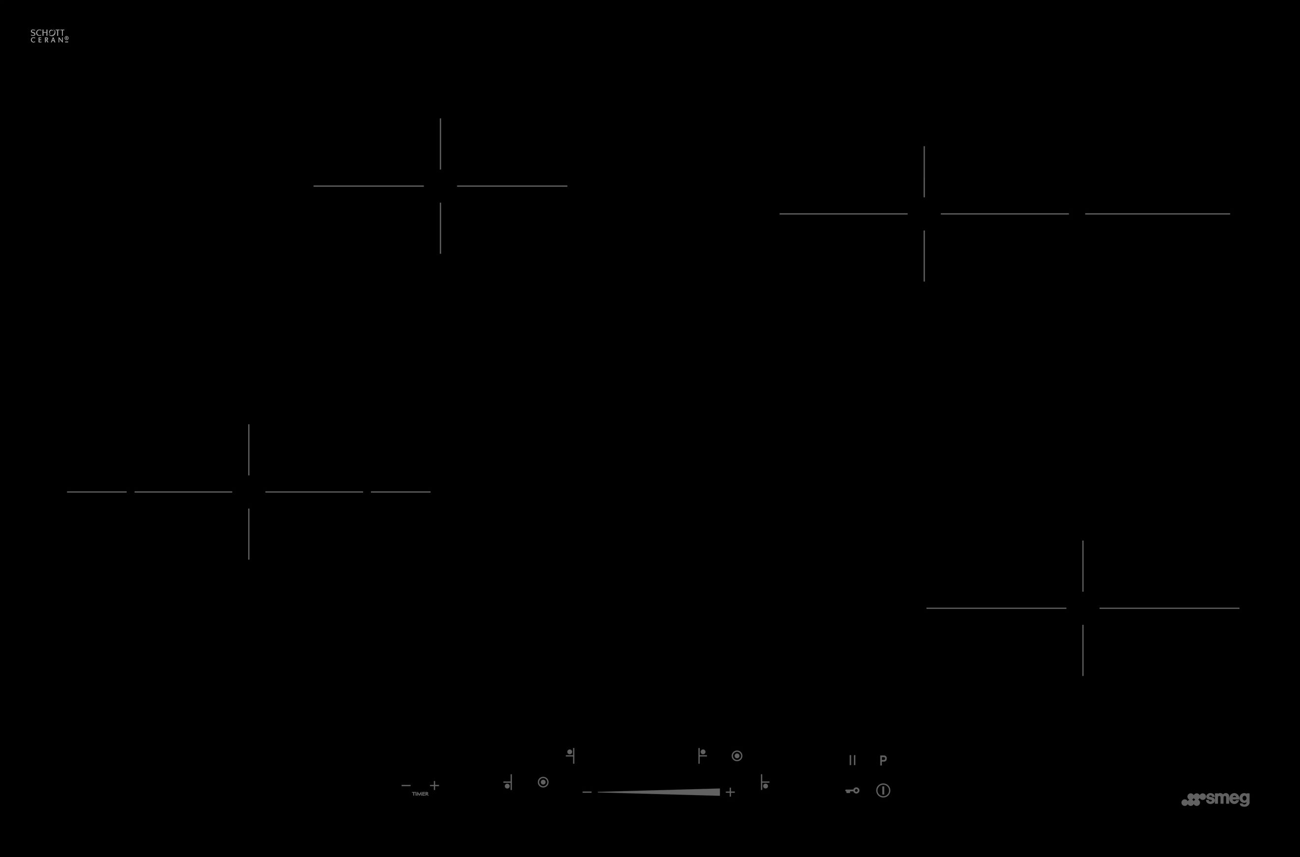 Image of Smeg SE484EMTD 77cm Ceramic Hob - Black, Black