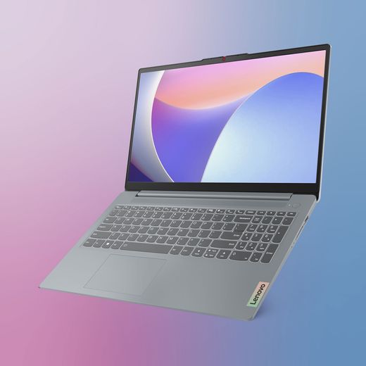 Lenovo IdeaPad Slim 3 15.6" Laptop - Intel® Core™ i3 N-series, 128GB eUFS, 8 GB RAM - Grey - laptop on backgrounds shot