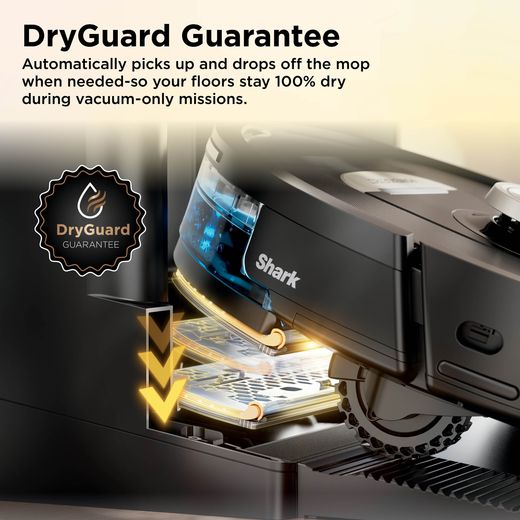 Shark PowerDetect ThermaCharged Robotic Vacuum Cleaner - Black - Annotation - DryGuard guarantee