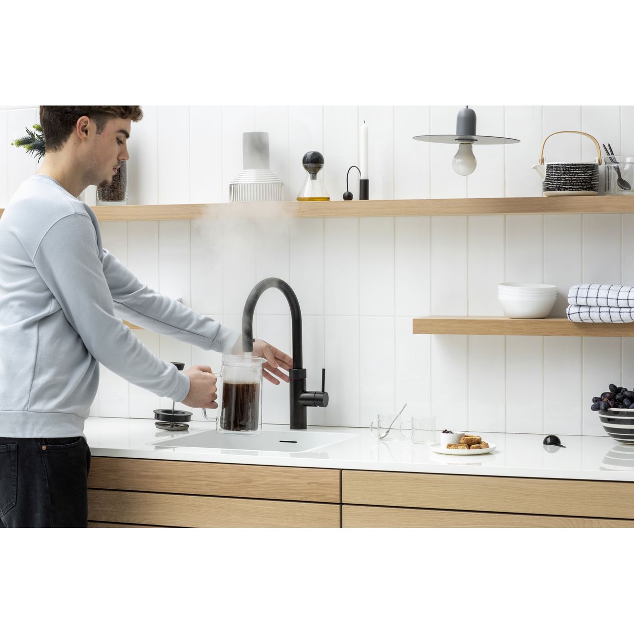 Quooker PRO3 tank, CUBE & Flex tap | FXRBLKBUN | ao.com