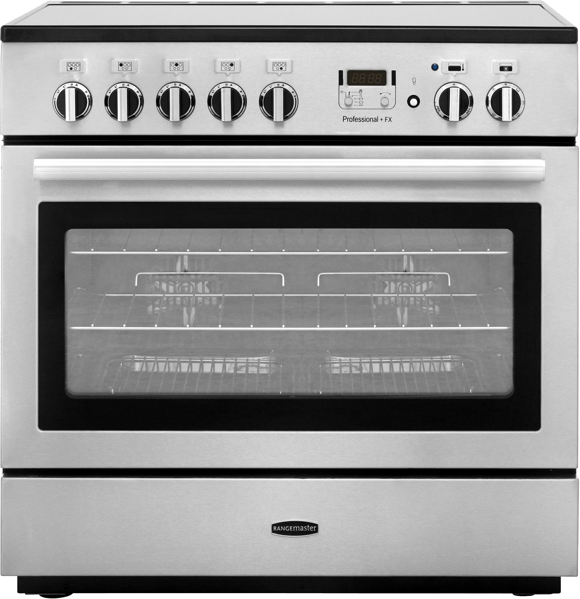 Rangemaster Professional Plus FX PROP90FXEISS/C 90cm Electric Range Cooker with Induction Hob - Stainless Steel - A Rated, Stainless Steel