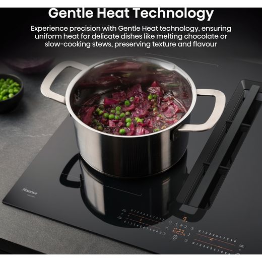 Hisense Hi6 HEH8432BSCWF Venting Induction Hob - Black - Annotation - Gentle heat shot