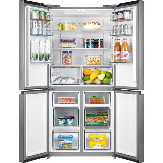 Midea American Fridge Freezer - Inox - Doors open