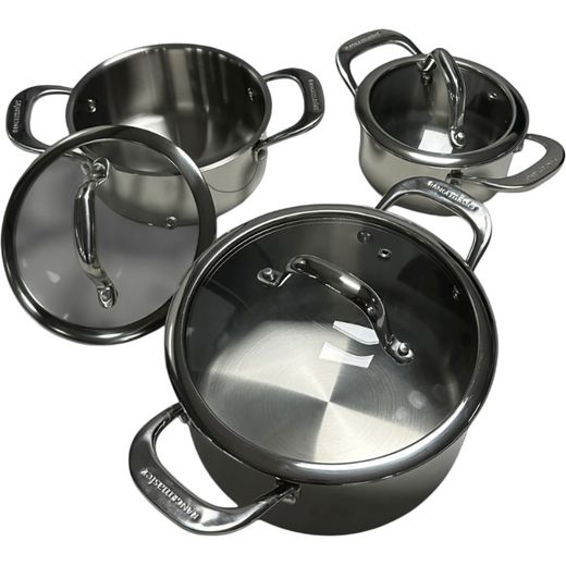 Rangemaster RM056PROMO 3 Piece Induction Pan Set - Stainless Steel - Bundle shot