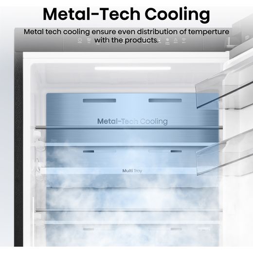 Hisense 60/40 Total No Frost Fridge Freezer - Black - Annotation - Metal tech cooling