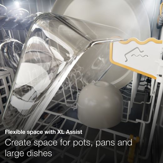 Miele Fully Integrated Standard Dishwasher - Clean Steel - Annotation - Flexible space shot