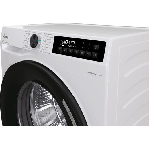 Hoover HBR 412BL10-80 HBR 412BL10-80 12kg Washing Machine with 1400 rpm - White - close up control panel shot