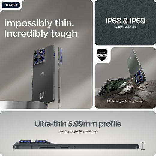 Motorola Edge 70 512GB in Grey - Annotation - Design