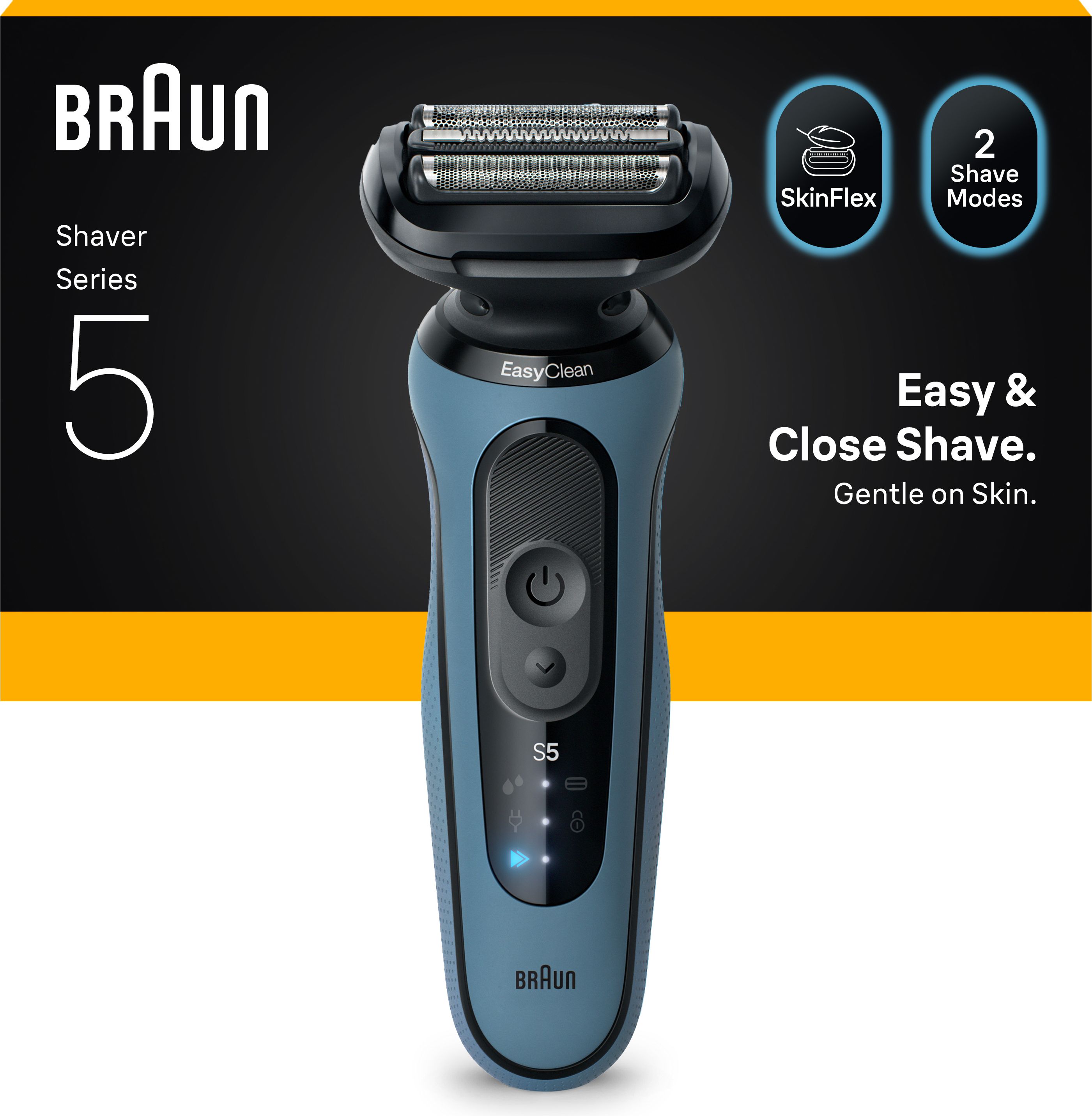 Braun Series 5 Electric Shaver - Blue - 3 Flex Blades