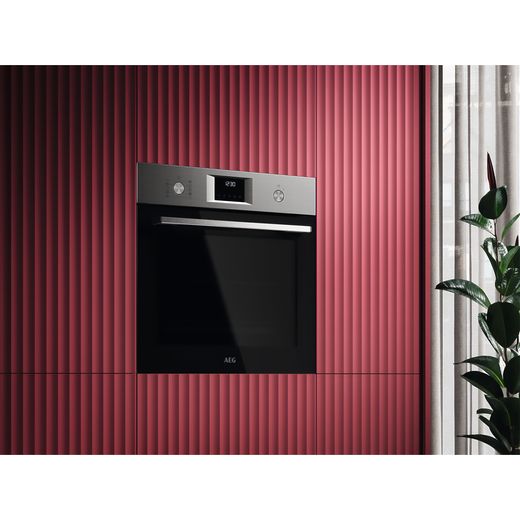 AEG SenseCook Built In Electric Single Oven - Stainless Steel - Oven in kitchen shot