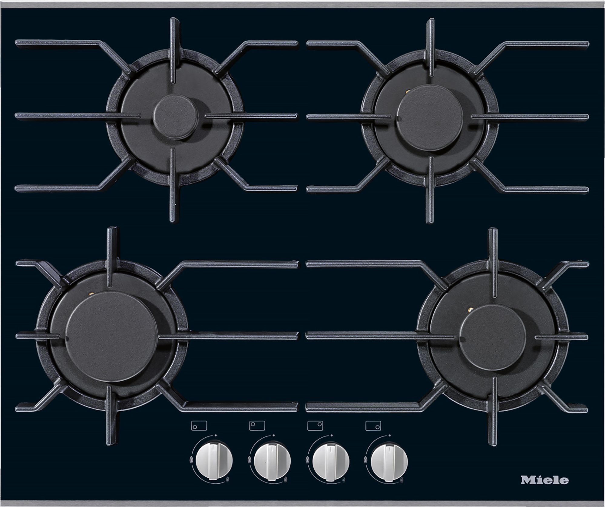 Miele KM 3010 Gas Hob - 62cm Built-in - Black - Rotary Control