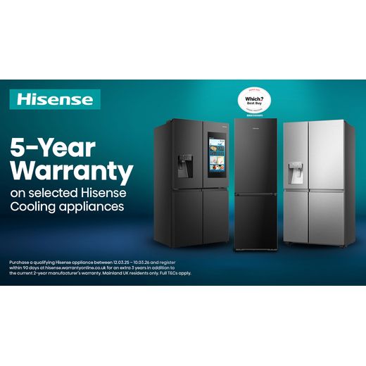 Hisense KitchenFit Eclipse Series 60/40 Total No Frost Fridge Freezer - Black / Stainless Steel - Annotation - 5yr warranty shot