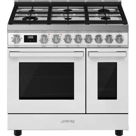 Smeg Portofino CPF92GMWH Gas Range Cooker - White - A Rated
