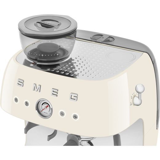 Smeg EGF03CRUK Coffee Machines Almond Cream - Top perspective coffee grinder shot