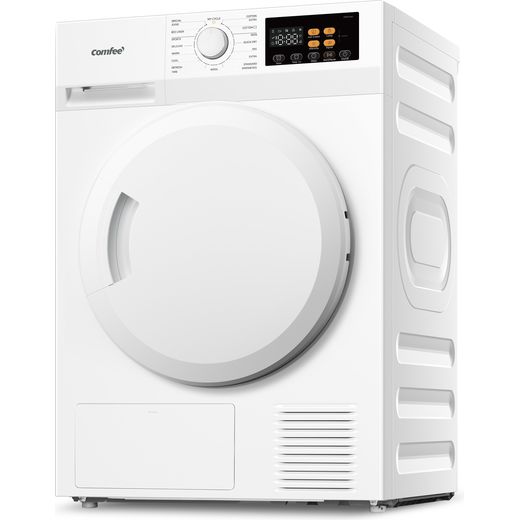Comfee CDN13H81/W-UK Wifi Connected 8Kg Heat Pump Tumble Dryer - White - left perspective shot