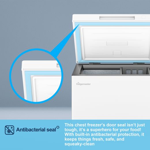 Fridgemaster MCF95E1 Chest Freezer - White - Annotation - Antibacterial seal
