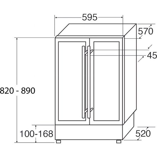 CDA Wine Cooler - Black - Annotation - Dimension shot