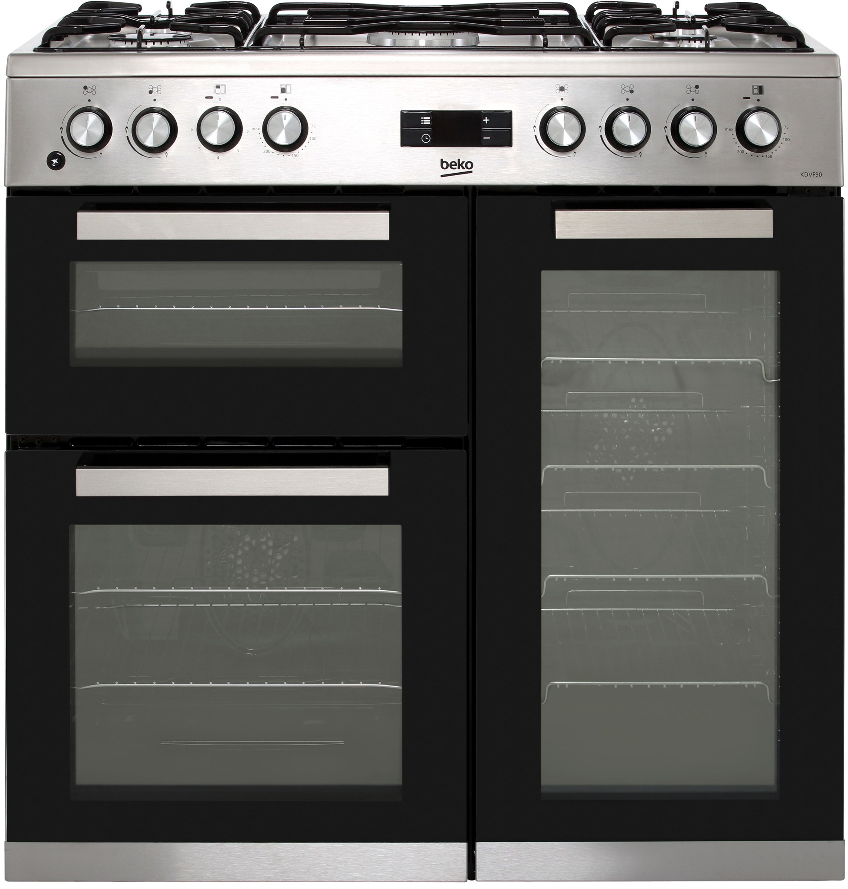 Beko KDVF90X 90cm Dual Fuel Range Cooker - Stainless Steel - A/A Rated, Stainless Steel