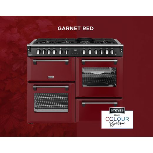 Stoves Richmond Deluxe 110DF 110cm Dual Fuel Range Cooker with Gas Hob - Garnet Red - Annotation - Colour Type