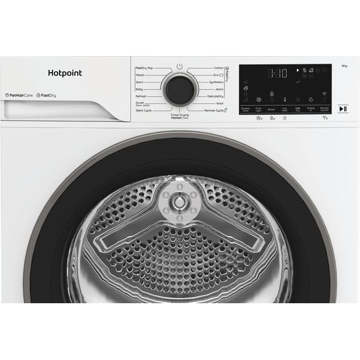 Hotpoint FabicCare C HD 84M WBS UK 8Kg Heat Pump Tumble Dryer - White - Control panel