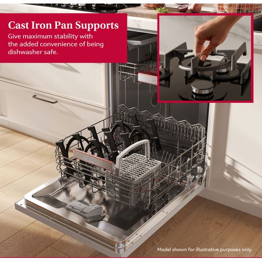 NEFF N90 T29RHS4S0 92cm Gas Hob - Black - annotation - cast iron support shot