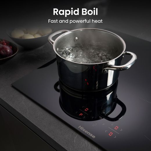 Hisense HIPK2PBN80IND Electric Single Oven and Induction Hob Pack - Black - Annotation - Rapid boil shot