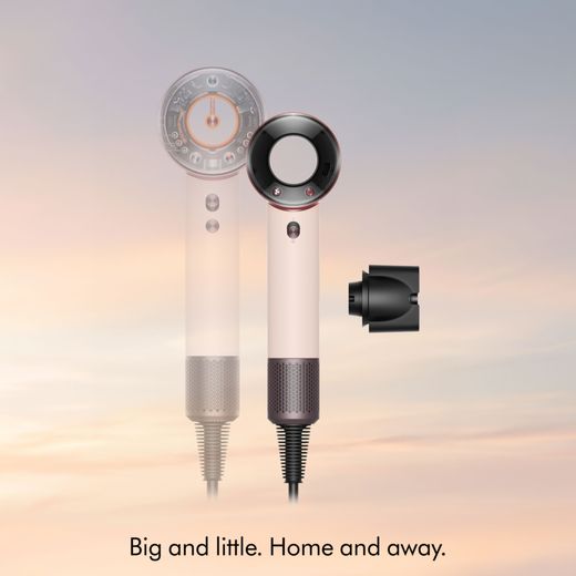 Dyson Supersonic Travel™ Hair Dryer - Ceramic Pink / Rose Gold - Annotation - big and little shot