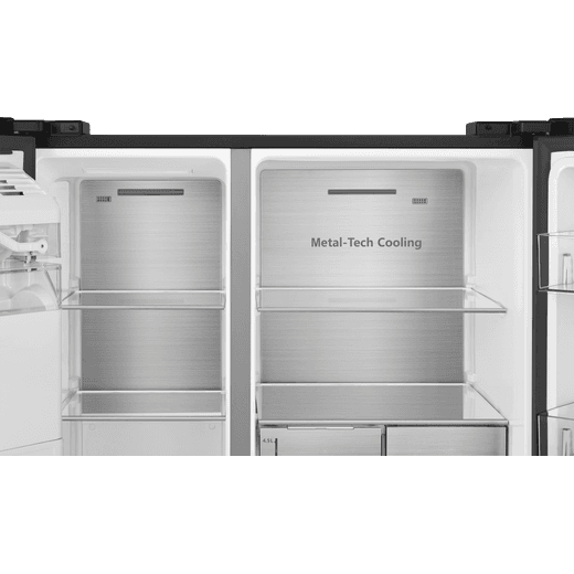 Hisense American Fridge Freezer - Black / Stainless Steel - Fridge compartment