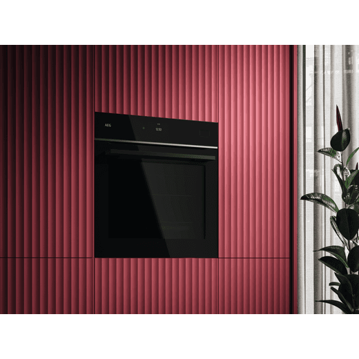 AEG MealAssist with SteamPro Built In Electric Single Oven - Black - Oven in wall